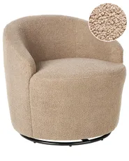 Swivel Armchair DAVIK Boucle Taupe_943660