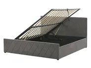 Ottoman Bed ROCHEFORT Velvet Grey 140 x 200 cm (EU Double)_786505