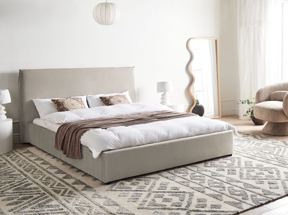 Letto ad acqua Velluto LAVAUR 160 x 200 cm Tortora