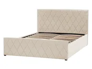 Ottoman Bed ROCHEFORT Velvet Beige 140 x 200 cm (EU Double)_857276