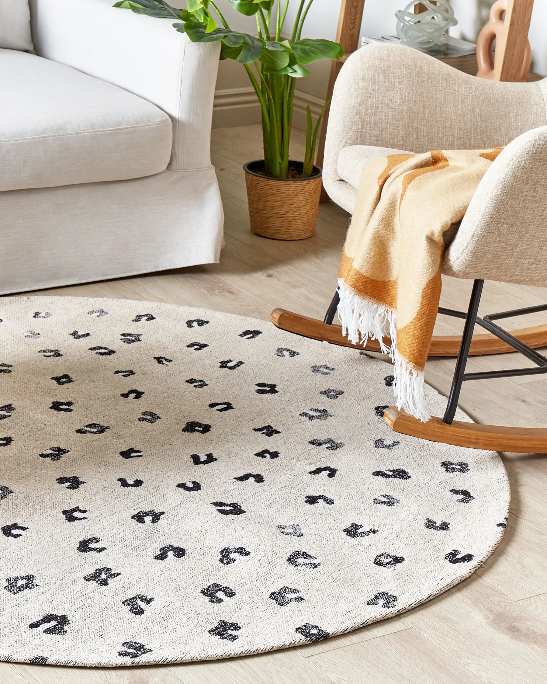 Tappeto AFIS Beige ø 140 cm Cotone_853988