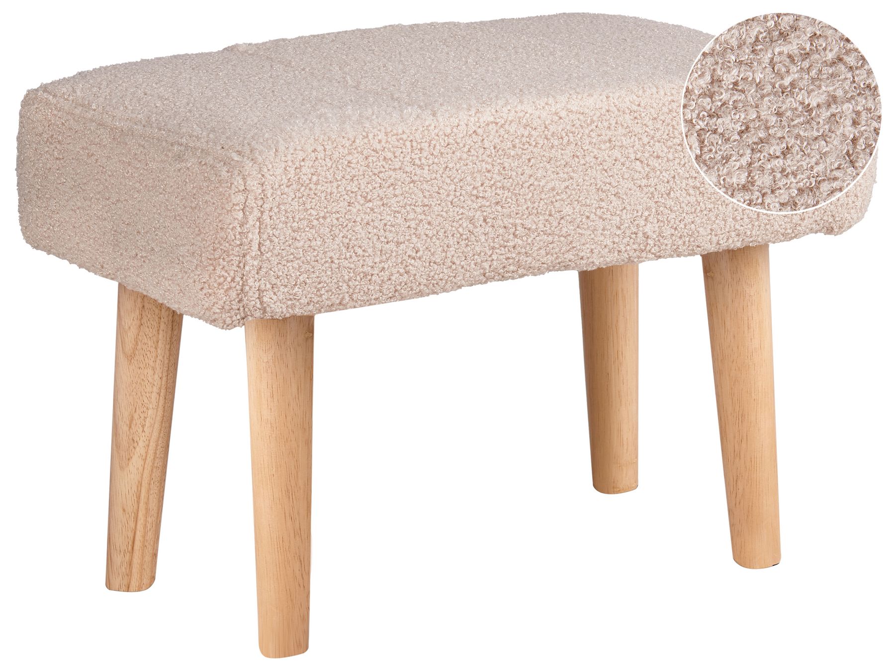 Boucle Footstool Beige TAKOMA_850203