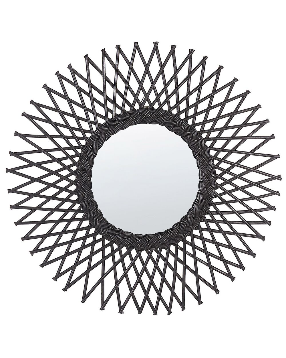 Wall Mirror TAGOLU 60 cm 60 cm Rattan Black