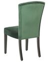 Sada 2 sametových jídelních židlí zelené PISECO_781817