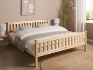 Bed Pine Wood GIVERNY 180 x 200 cm (EU Super King) Light Brown_918179