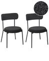 Set of 2 Dining Boucle Chairs Black ALLISON_929080