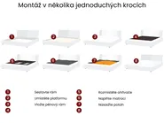 Vodní postel Umělý samet AVALLON 160 x 200 cm Černá_1020688