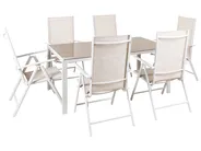 Garden Dining Set 6 Seater CATANIA Metal Beige_884109