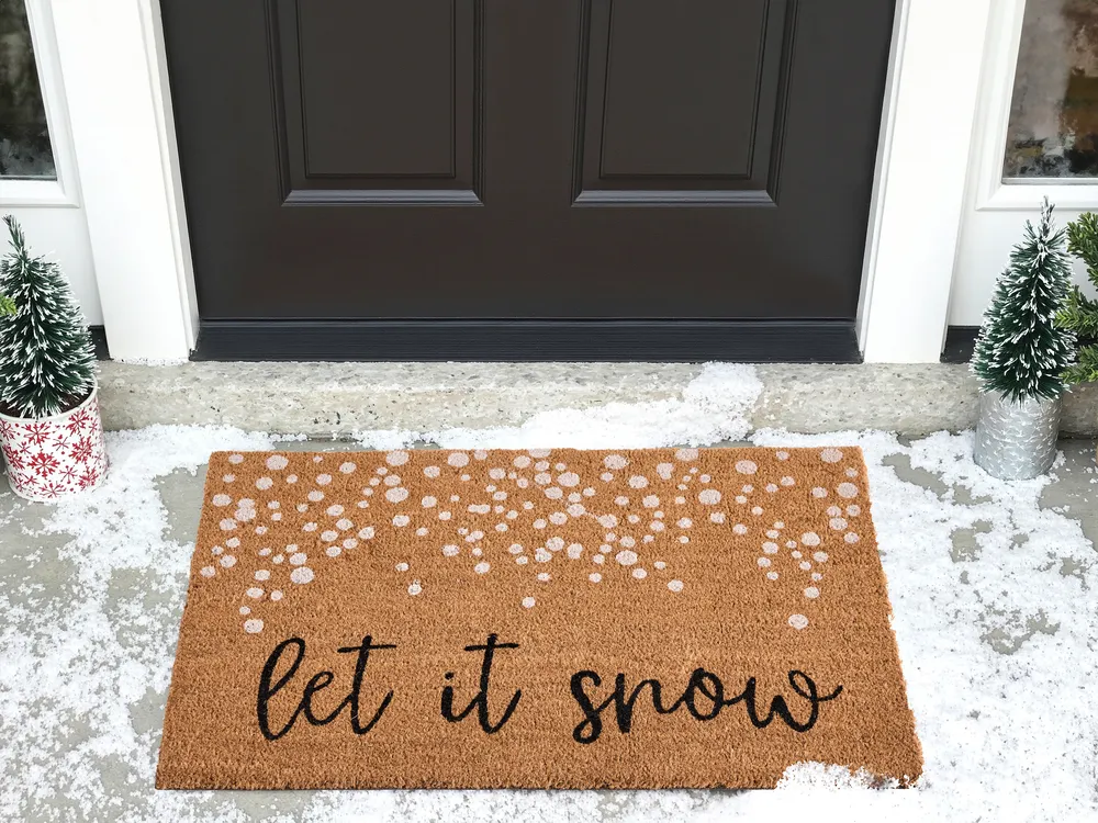 Doormat CANAREM Natural 60 x 90 cm Christmas Motif Coir