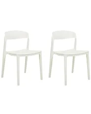 Set of 2 Dining Chairs SOMERS White_873402