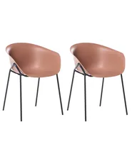 Set di 2 sedie da giardino METEORA Materiale sintetico Marrone_1045241