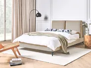 Bed Corduroy MELLE 140 x 200 cm (EU Double) Taupe_882199