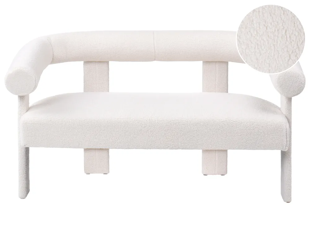 Sofa dla 2 osób ILBRO Boucle Złamana biel