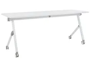 Foldable Office Desk BENDI 180 cm 60 cm with Wheels White_922344