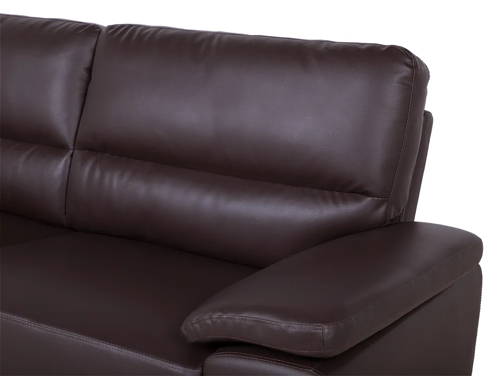 Sofa 3 Seater VOGAR Faux Leather Dark Brown_730019