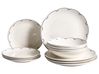 Set of 12 Dinnerware CHAROLI Porcelain White/ Blue