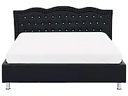 Bed Faux Leather METZ 160 x 200 cm (EU King Size) Black_1173784