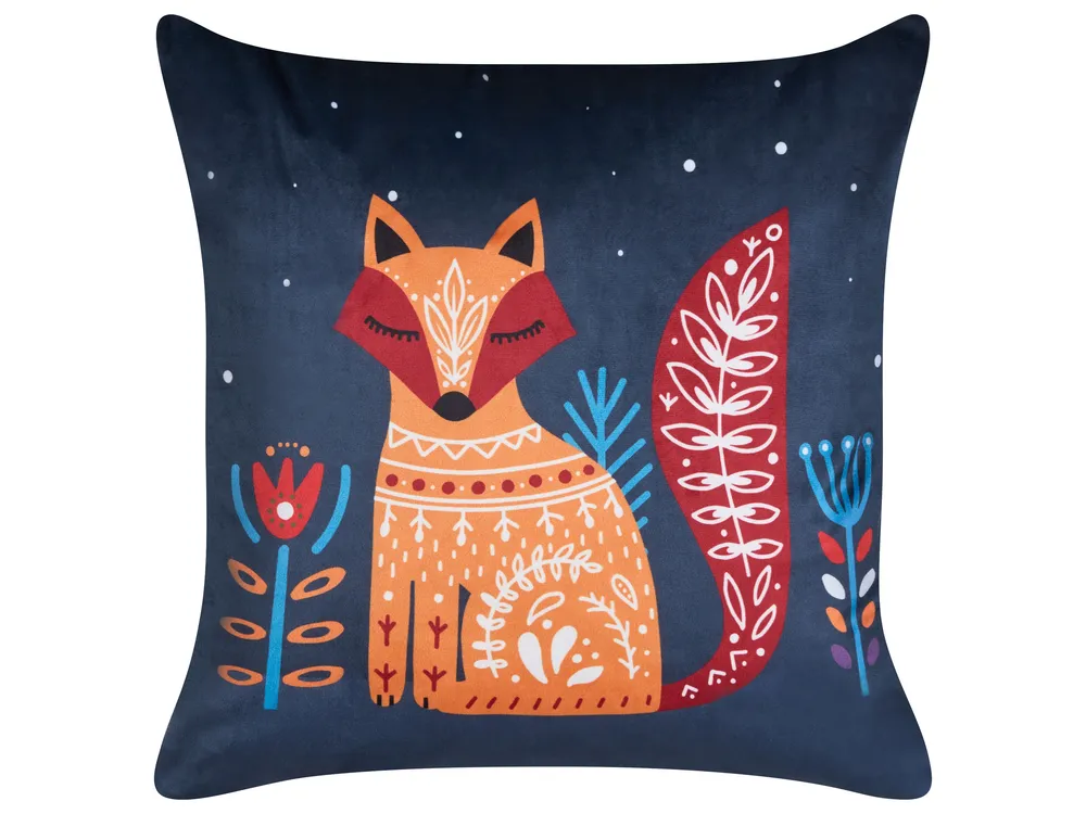 Set of 2 Decorative Cushions FIRESPIKE Velvet 45 x 45 cm Dark Blue_879440