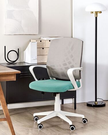 Swivel Office Chair Grey and Blue BONNY