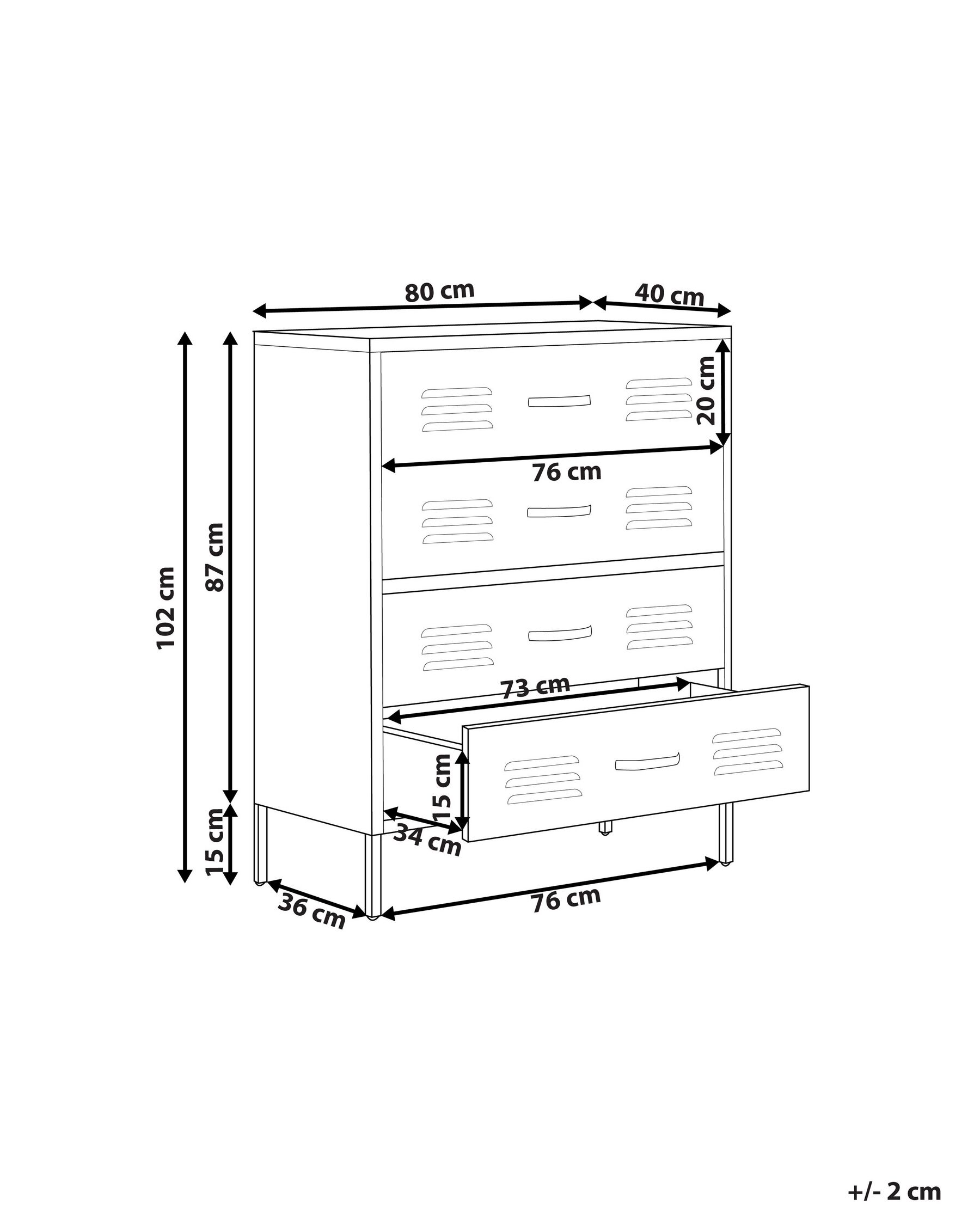 4 Drawer Metal Chest Navy Blue ENAGO_826220