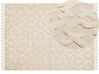Teppich Baumwolle hellbeige 160 x 230 cm geometrisches Muster Kurzflor ITANAGAR_839227