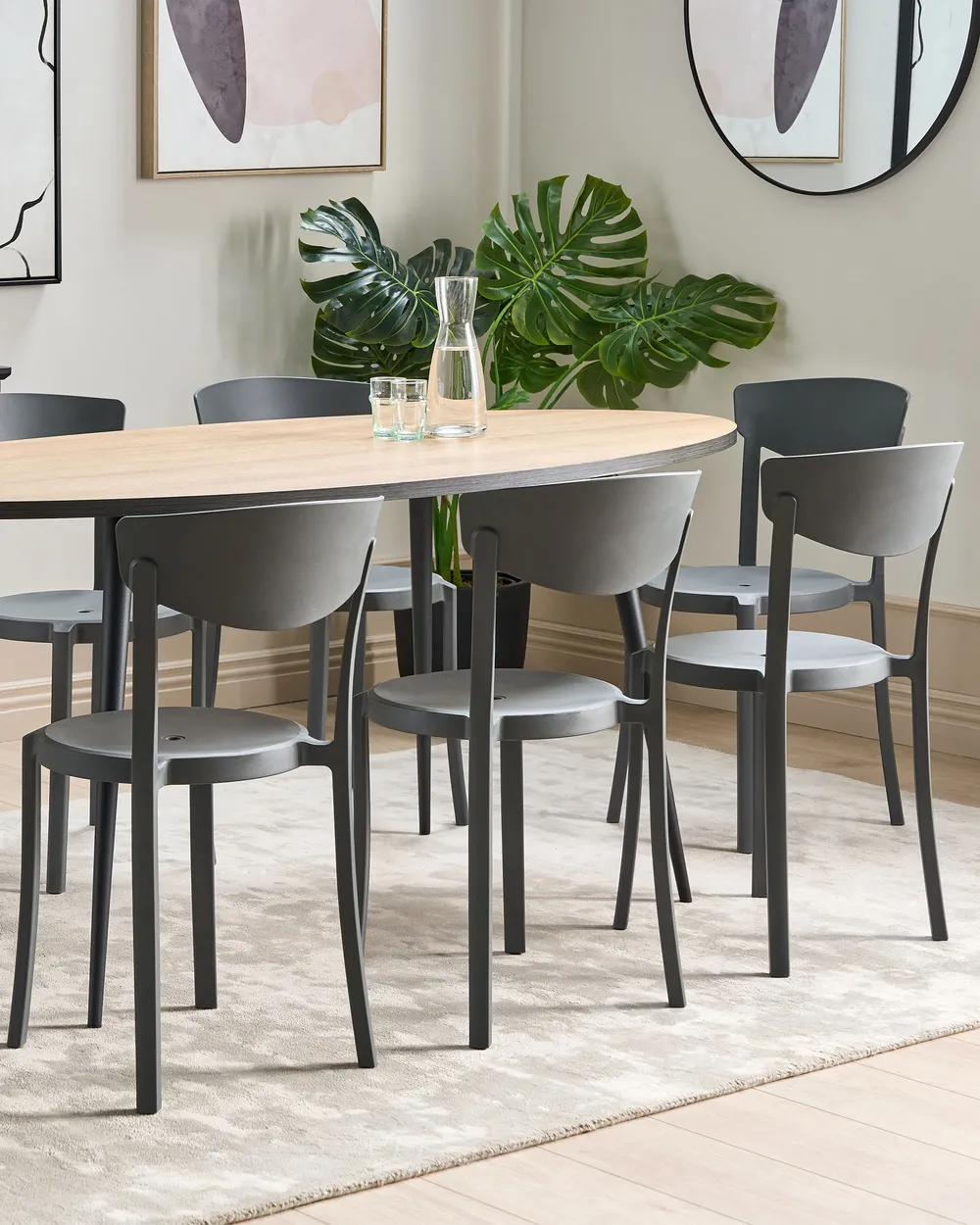 Set di 8 sedie da pranzo VIESTE Grigio scuro_861702