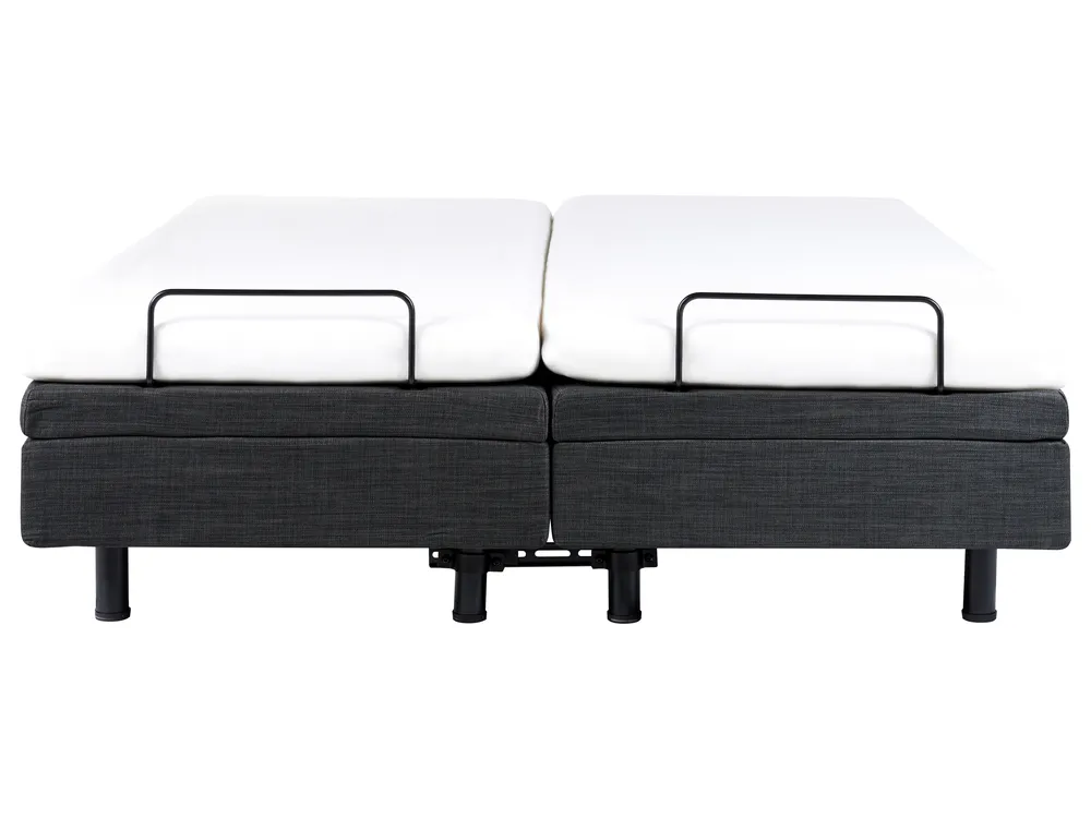 Adjustable Bed without Headboard Fabric DUKE 160 x 200 cm (EU King Size) Dark Grey_951866