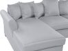 Canapé angle côté droit en tissu gris clair 3 places VIKNA_786596