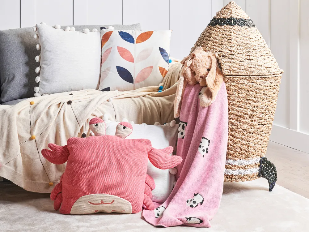 Lot de 2 coussins décoratifs JARGALLI 35 x 35 cm Coton Crabe Rose_941460