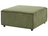 Left Hand 2 Seater Modular Corduroy Corner Sofa with Ottoman Green APRICA_895112