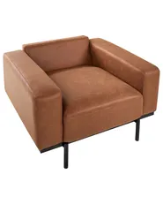 Armchair SOVIK Faux Leather Brown_1041207