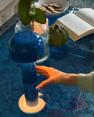 Wireless LED Table Lamp BESOS with Dimmer Metal Blue_1176474