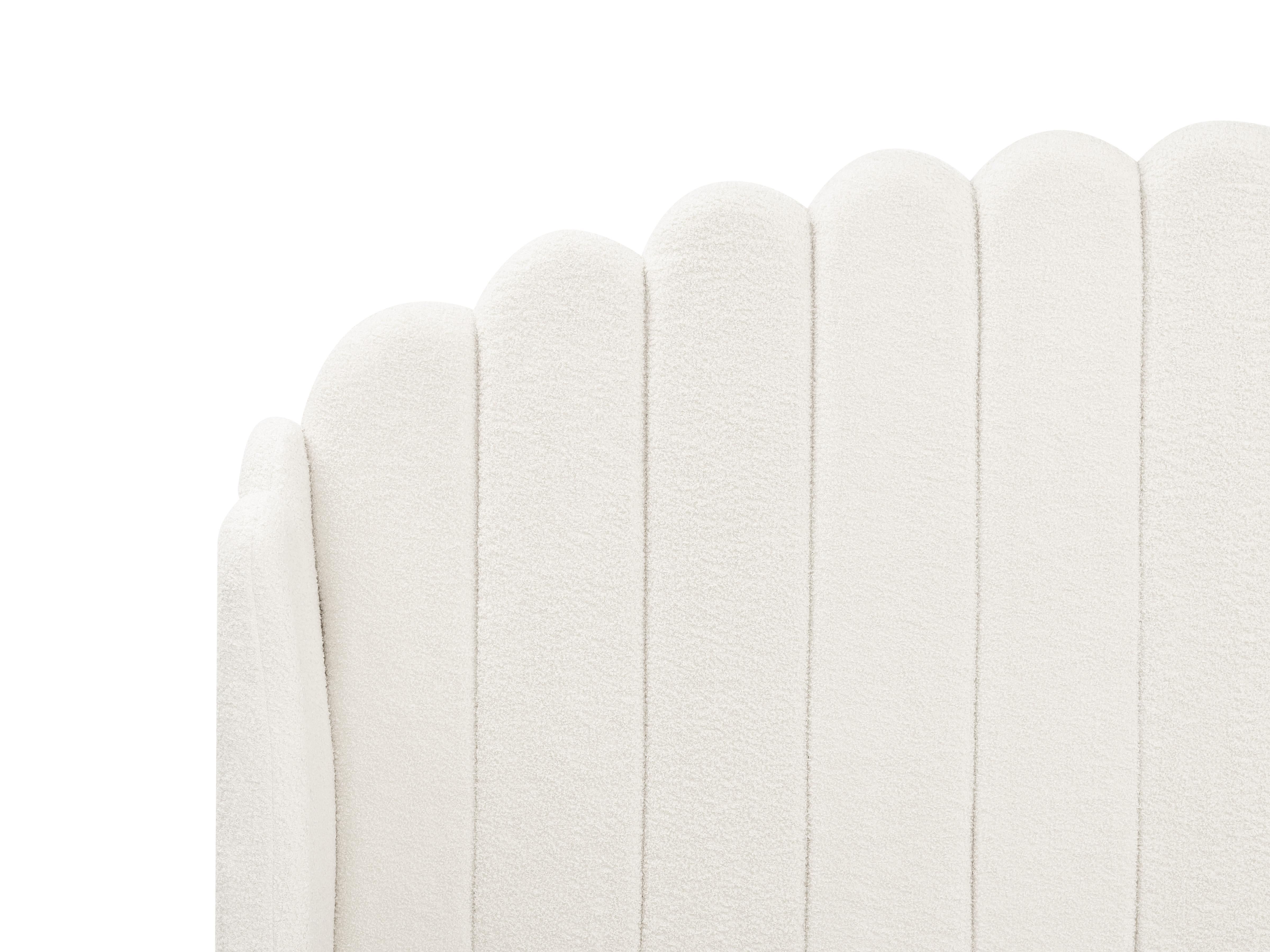 Bett mit Lattenrost Bouclé AMBILLOU 140 x 200 cm Cremeweiß_967568