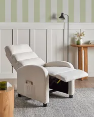 Recliner Chair OTUS with Footrest Boucle Off-White_1003286