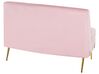 4 Seater Curved Velvet Sofa Pink MOSS_810384