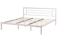 Łóżko Metal CUSSET 180 x 200 cm Jasnobeżowy_1162104