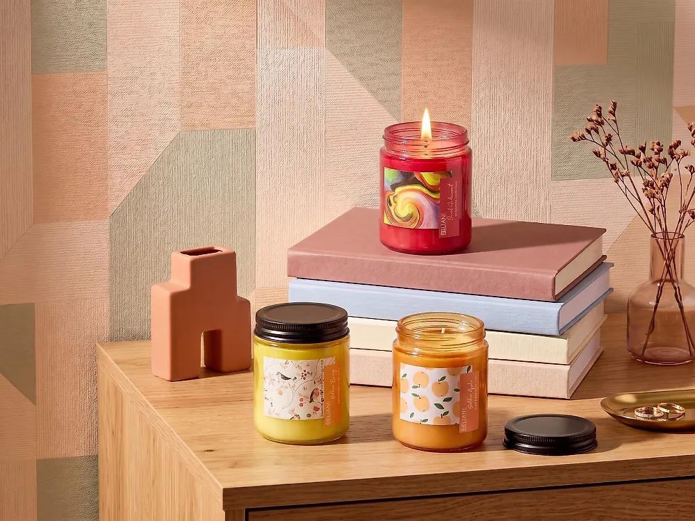 Set of 3 Scented Candles FRUITY BLOOM Soy Wax Fruity Notes_1183115