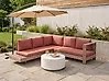 Garden Corner Sofa 5 Seater MARETTIMO Certified Acacia Wood Red Left Hand