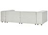 Left Hand 2 Seater Modular Linen Corner Sofa with Ottoman Grey APRICA_874742