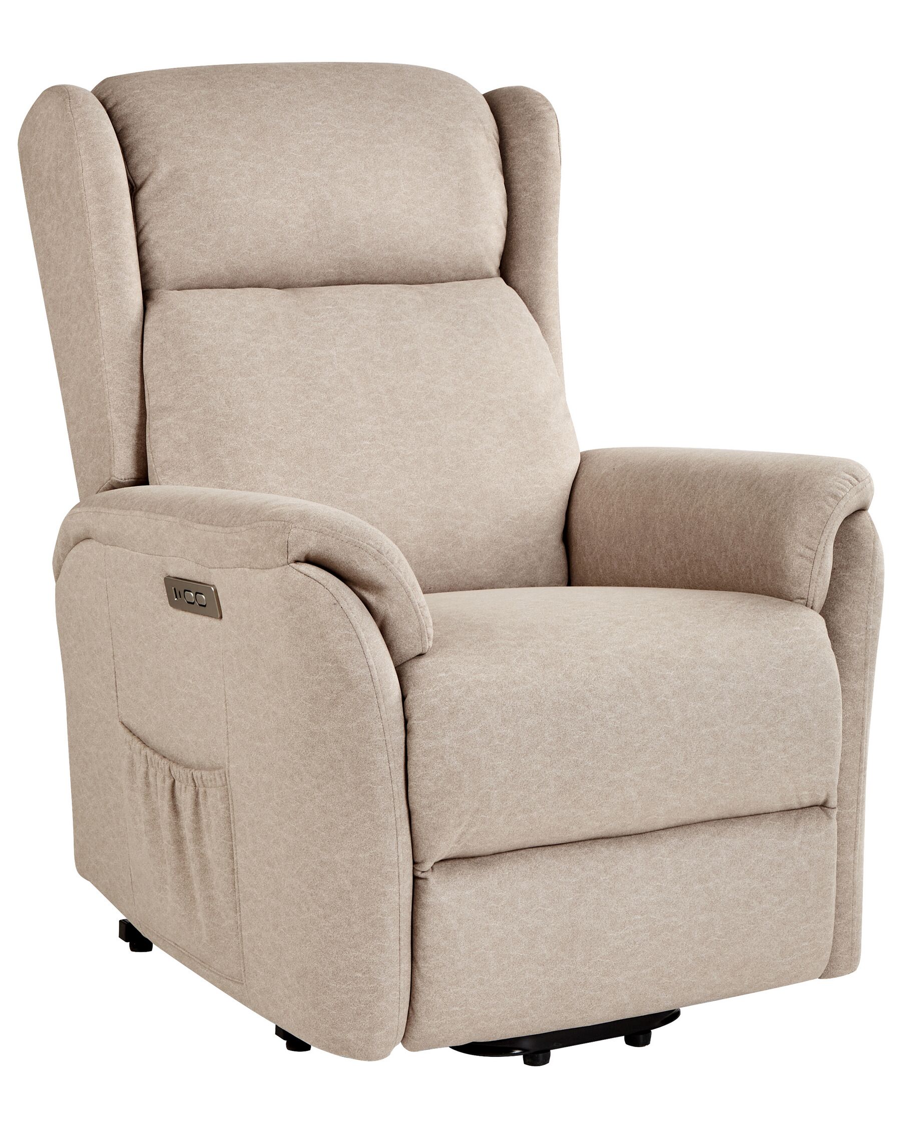Fabric Electric Recliner Chair Taupe ELEGY_924126
