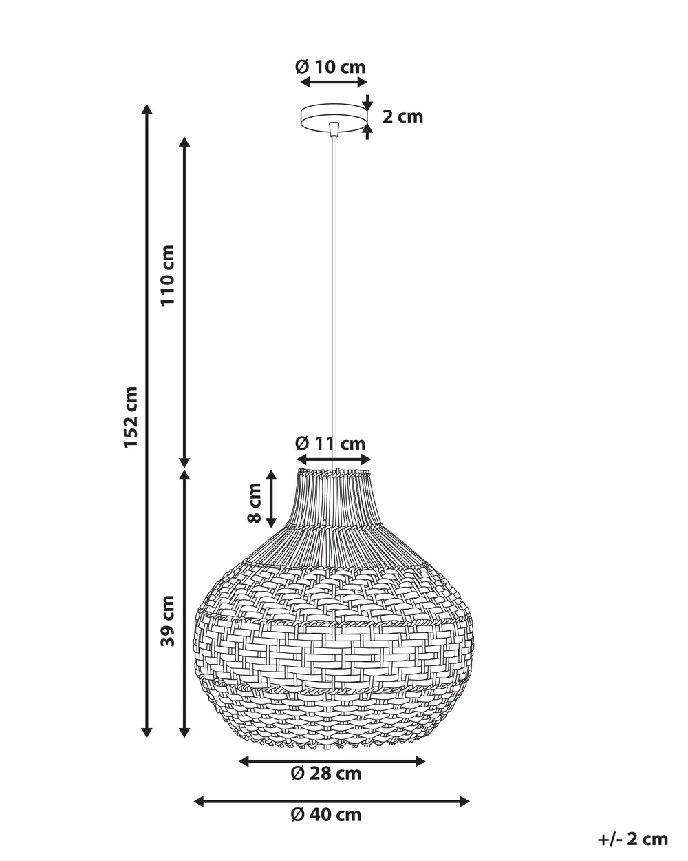 Pendant Lamp YAUCO Rattan White_995695