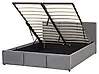 Ottoman Bed BOUSSE Velvet Dark Grey 140 x 200 cm (EU Double)