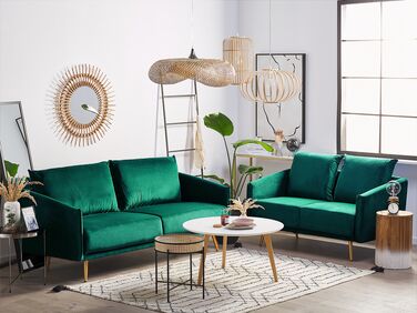 5-seters sofagruppe fløyel grønn MAURA 