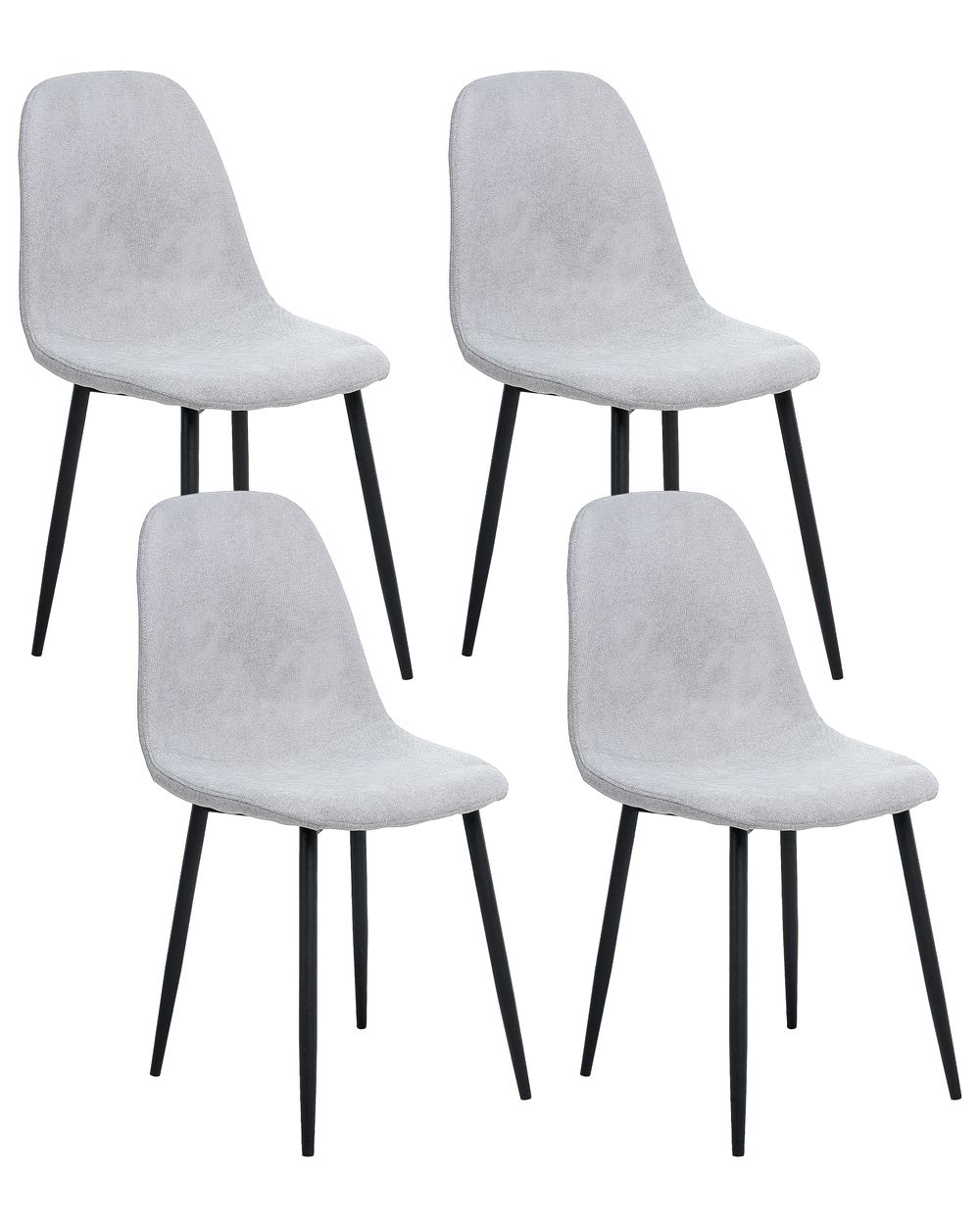 Conjunto de 4 sillas de comedor CRANDALL Tela Gris claro