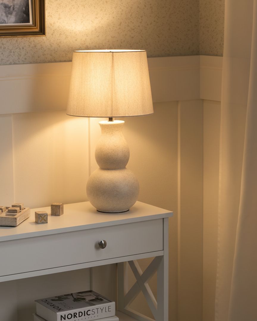 Bordlampe CHARGES Keramik Lys Beige