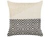 Set of 2 Cotton Cushions Geometric Pattern 45 x 45 cm Beige and Black CALANTHE_840088