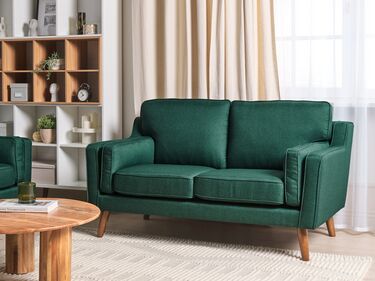 2 Seater Fabric Sofa Dark Green LOKKA