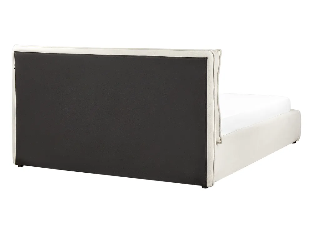 Bett mit Stauraum BAJONNA Stoff Hellbeige 160 x 200 cm_912476