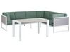 Lounge Set Aluminium weiß / hellbraun 6-Sitzer linksseitig Auflagen grün CASTELLA_929813