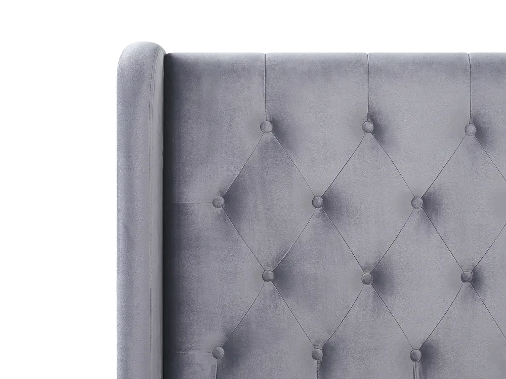 Bett mit Lattenrost Samtstoff FORBACH 140 x 200 cm Grau_819136